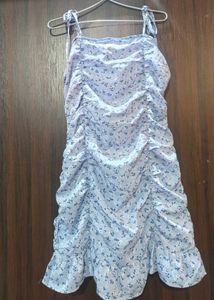 Chic Ruched Floral Mini Dress
