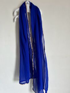 Royal Blue Flowy Ethnic Gown with dupatta