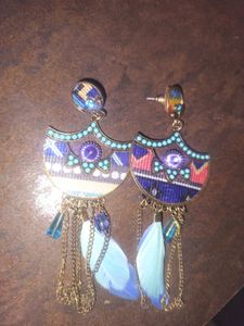Boho Feather Drop Earrings