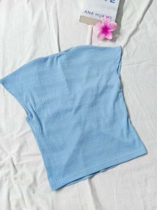 blue cute bow top with sling bag