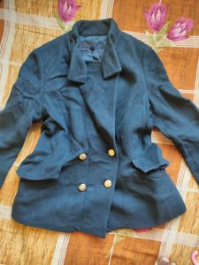 Plastic Island Blue Double Breaste Overcoat