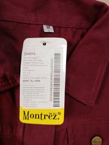 Maroon Denim Jacket, M Size