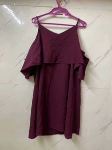 Burgundy Party Western Dress