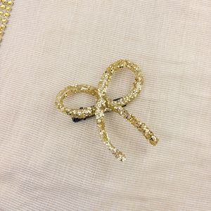 Sparkly Gold Bow Hair Clip