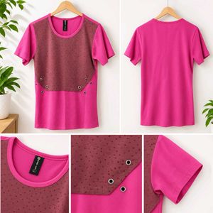 Trendy Pink T-Shirt with Stylish Detail