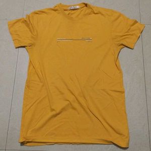 Yellow Solid Print T-Shirt