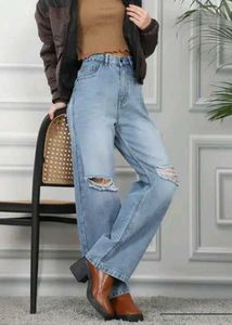 Ripped Wide Leg Jeans