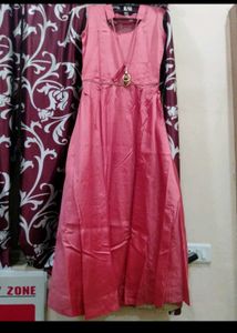 Elegant Pink Ethnic Gown with Embellishment