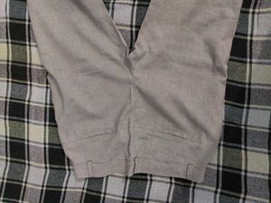 Women Grey Classic Linen Blend Trousers