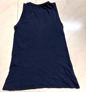 Cute Girls Navy Blue Graphic Tank Top