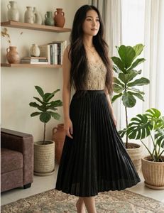 Elegant Black Pleated Skirt