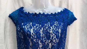Elegant Royal Blue Lace Gown