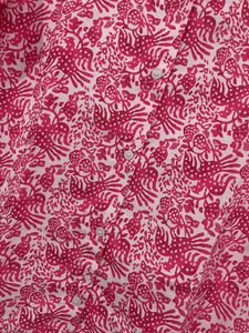 Red &amp; White Printed Button-Up Top