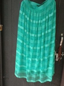 Green Striped Tulle Skirt