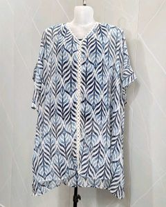 Bohemian Leaf Print Kaftan Tunic