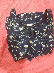 Navy Blue Floral Dress