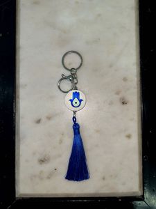 Evil Eye Hamsa Hand Tassel Keychain