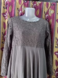 Elegant Lace &amp; Chiffon Maxi Dress