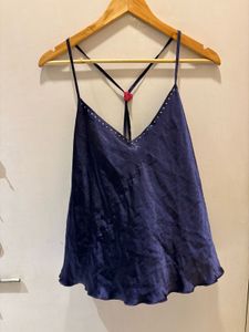 Beautiful Satin Top with diamond detailing