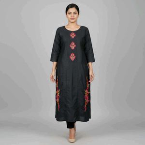Black Kurta with silk dupatta