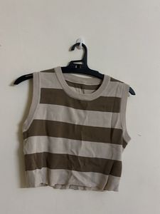 Striped Sleeveless Knit Top