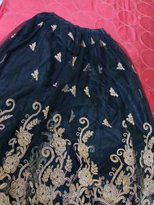 Elegant Black &amp; Gold Embroidered Dress