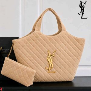 YVES SAINT LAURENT*  *SUEDE ICARE MAXI CARRE-QUILT