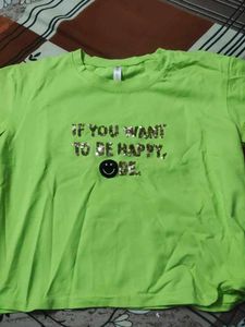 Happy Smile Sequin crop top