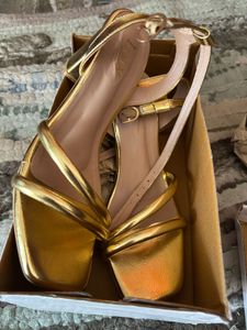 Elegant Gold Strappy Heels