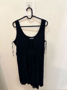 Black sleeveless maxi dress