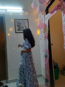 Pretty Blue floral long dress women
