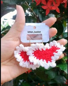 Handmade Crochet Heart Earrings