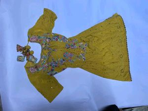 Yellow Embroidered Kurta Set with Sharara