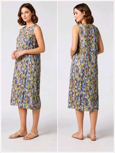 Vibrant Sleeveless Midi Dress