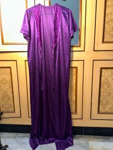 Purple Satin Nightgown -Freesize