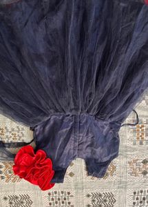 SALE!!!!Stunning Navy Blue  frock with Red Roses