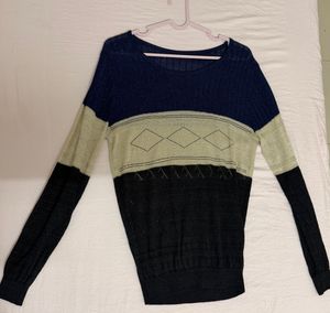 Chic Striped Knit Sweater Top