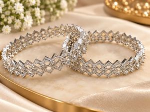 Elegant CZ Crystal Link Bracelet Set