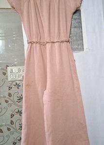 ​🌸 Elegant Pastel Pink Embroidered Jumpsuit (with