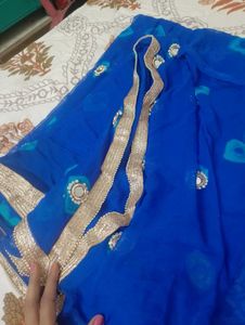 Jaipuri Beautiful Royal Blue Saree