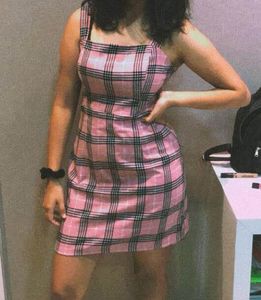 H&M Pink Plaid Mini Dress