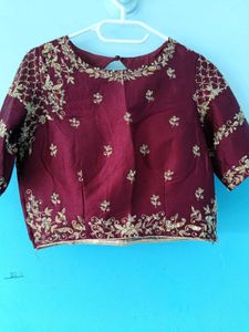 Burgundy Embroidered Lehenga Choli duppata Set