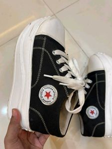 Black Chunky Platform Sneakers
