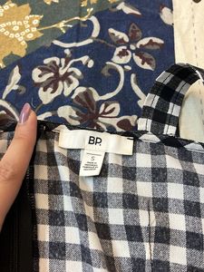 Black &amp; White Gingham Mini Dress with Shirt