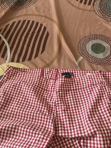 Red Gingham Cropped Pants