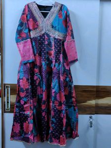 Vibrant Festive Gown with Dupatta