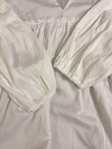 White Tiered V-Neck balloon sleeve