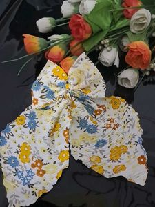 Yellow Floral Butterfly Bow Hair Accessory