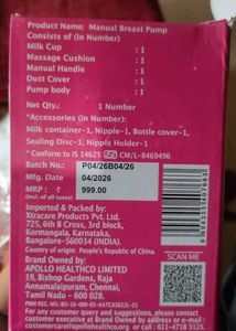 Apollo Essentials Manual Breast Pump