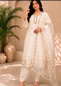 Elegant Whitecream suit  Set with Dupatt